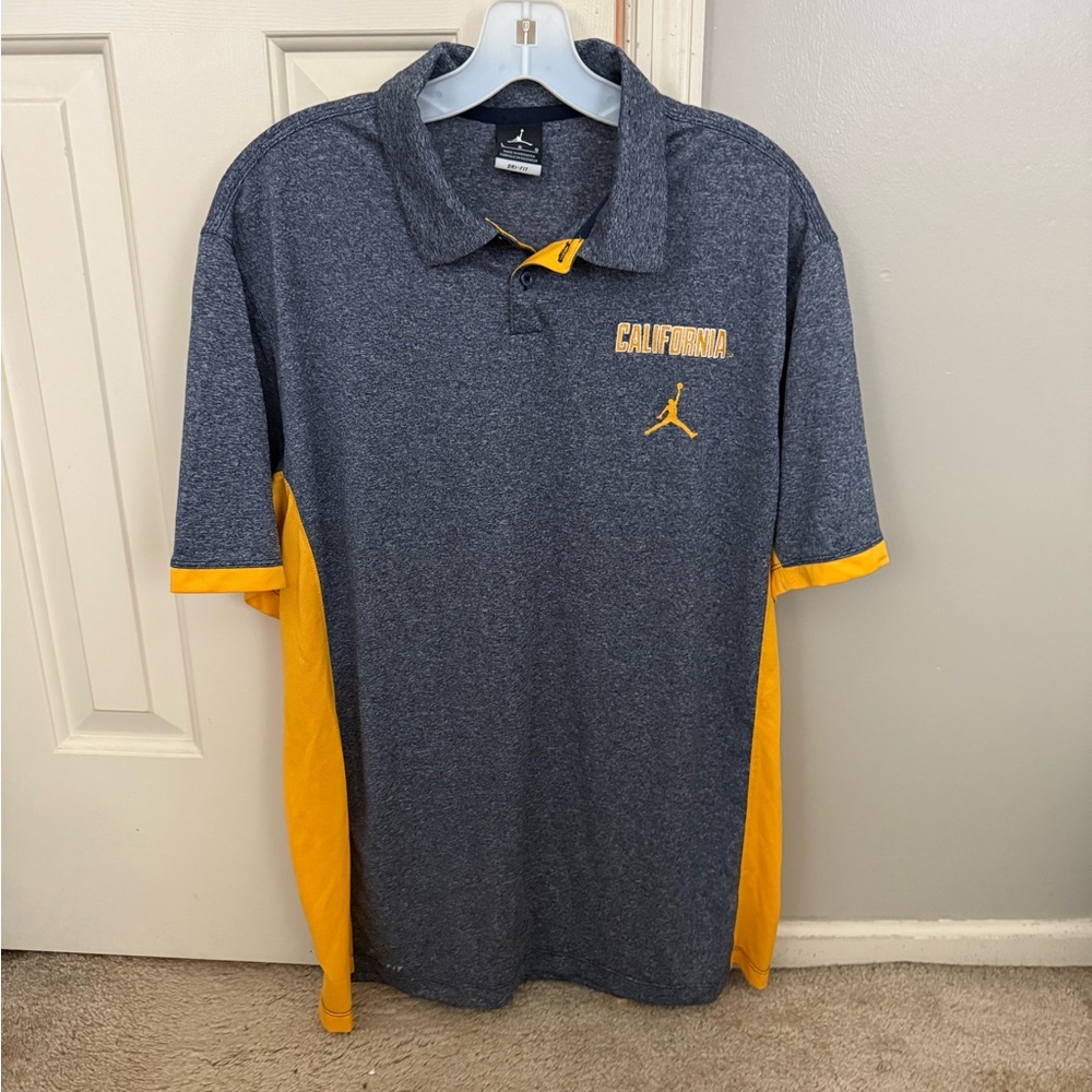 Nike Men's Polo Shirt - Dark Gray and Yellow